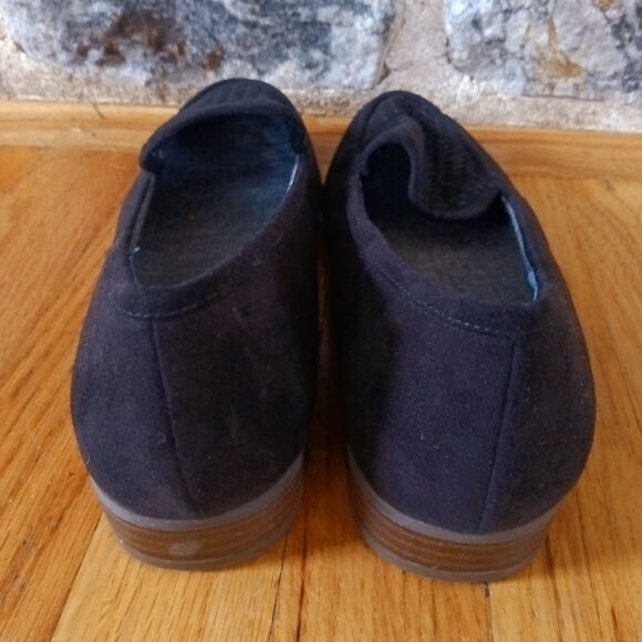 Dr. Scholl's black leather loafer suede work comfort foot bed - Picture 8 of 9